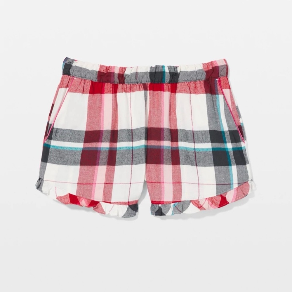 Soma Flannel Ruffle Short Fireside Plaid Champagne Shorts - Picture 3 of 3